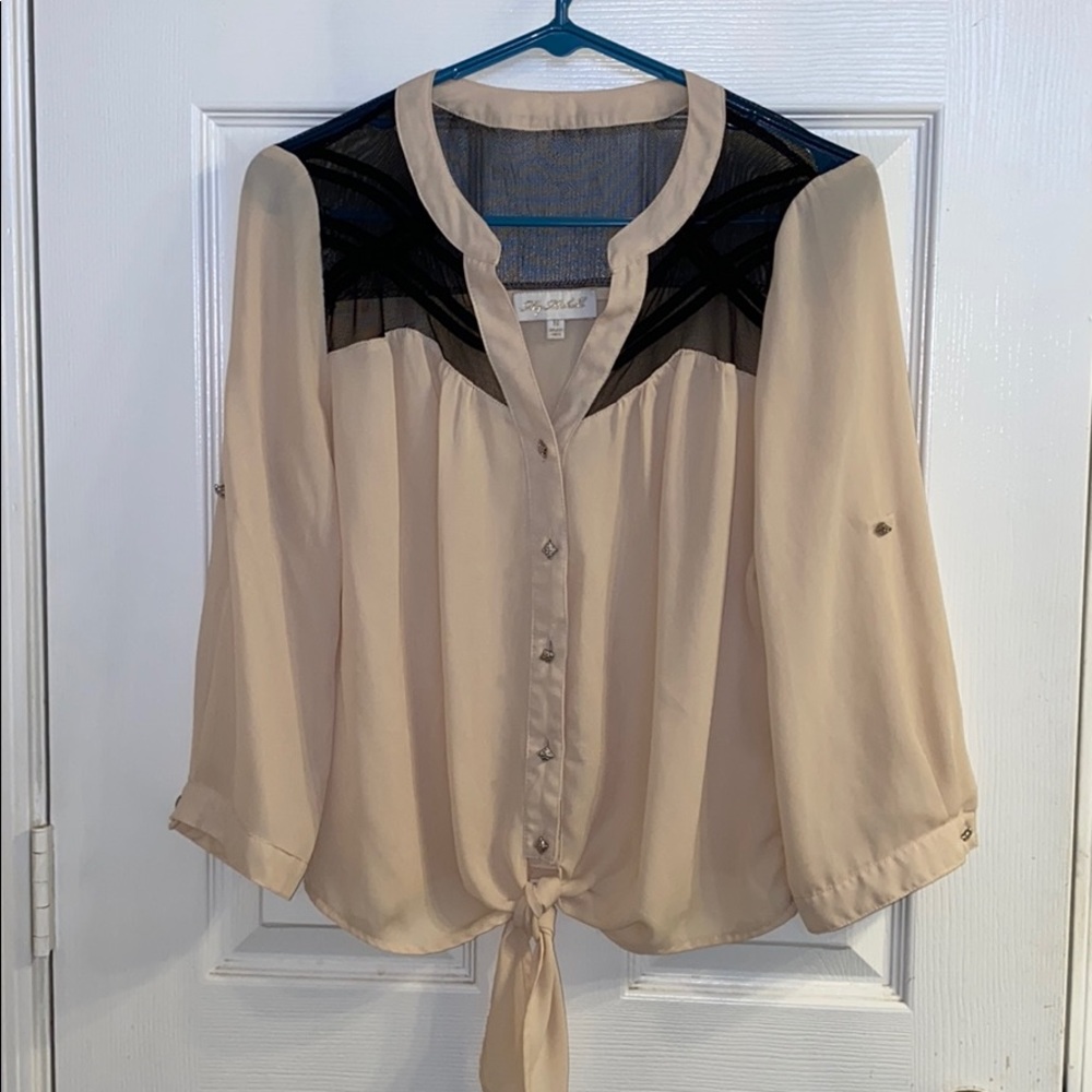 Cream Button Down Blouse